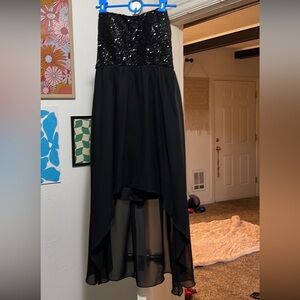 Hi-Low Women’s Black Strapless Sequin Dress